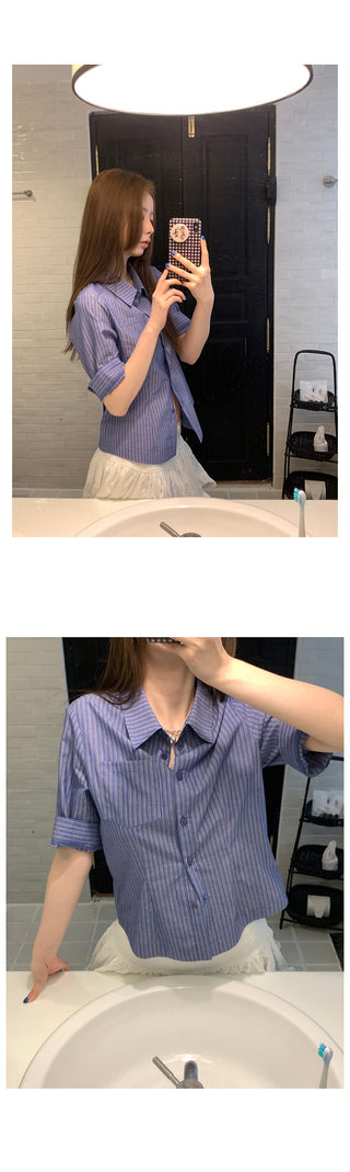 striped slim  shirt
