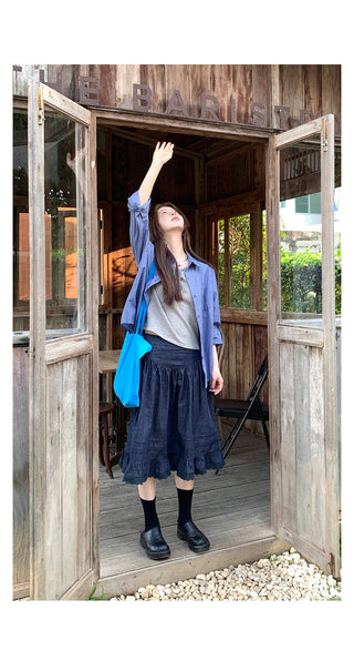elegant cotton linen skirt