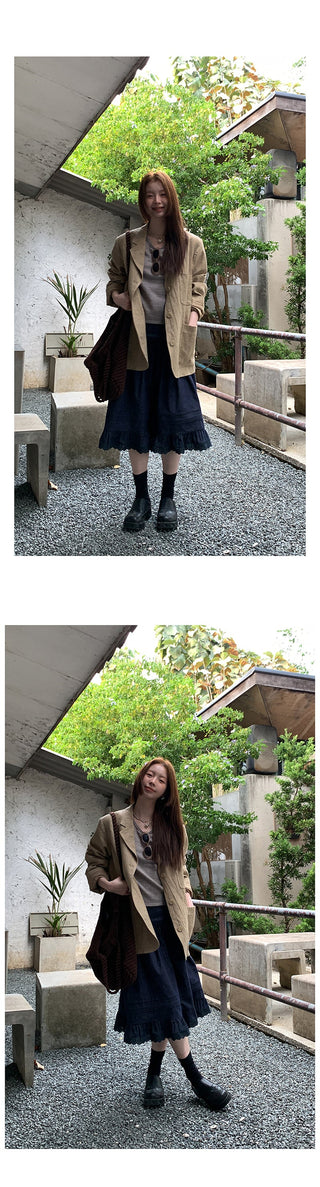 elegant cotton linen skirt