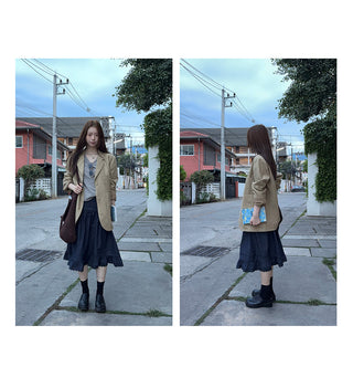 elegant cotton linen skirt
