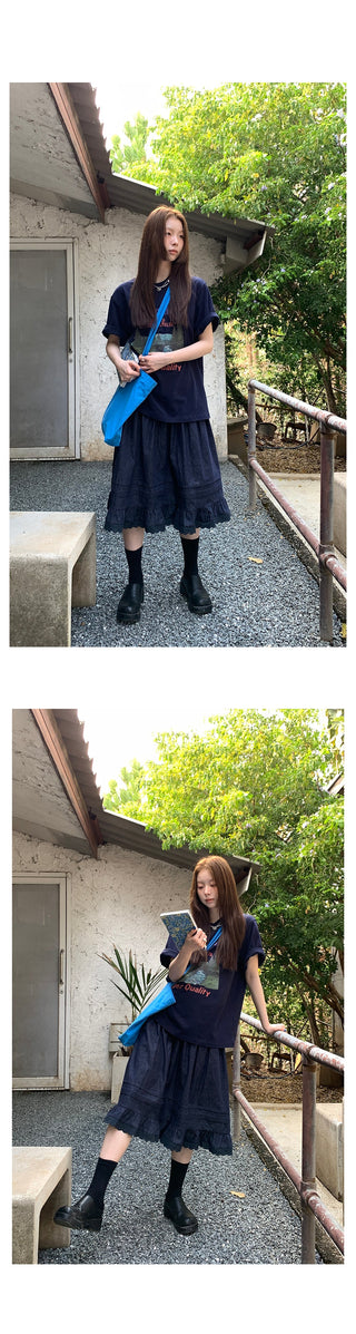 elegant cotton linen skirt