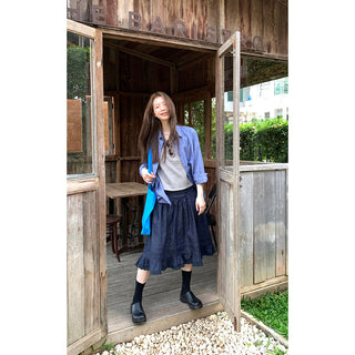 elegant cotton linen skirt