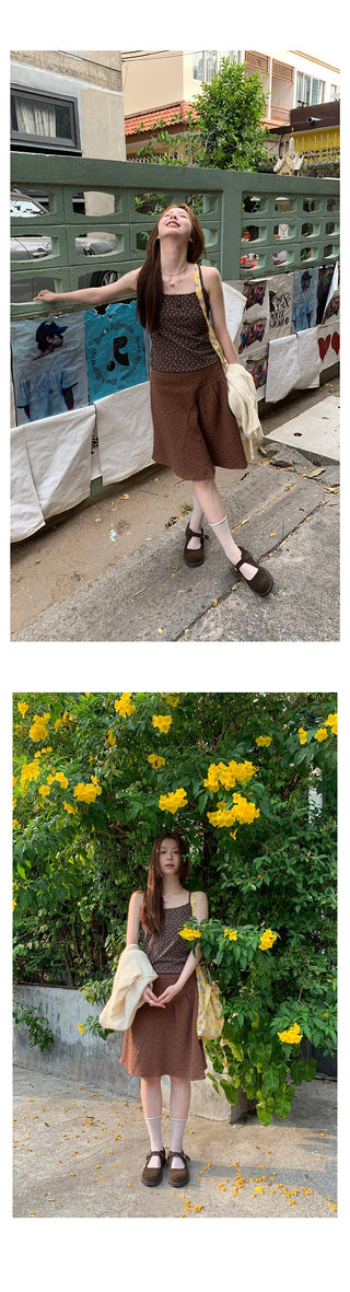 pleated texture  skirt