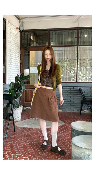 pleated texture  skirt