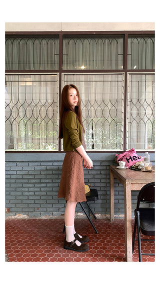 pleated texture  skirt