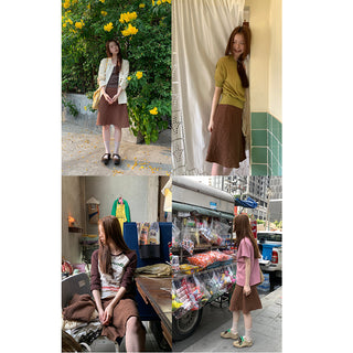 pleated texture  skirt