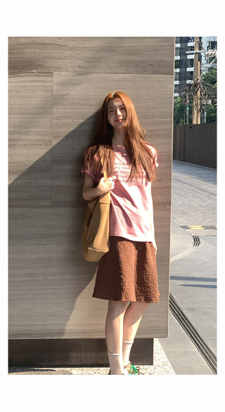 pleated texture  skirt
