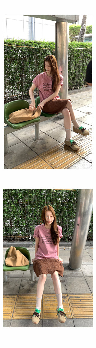 pleated texture  skirt