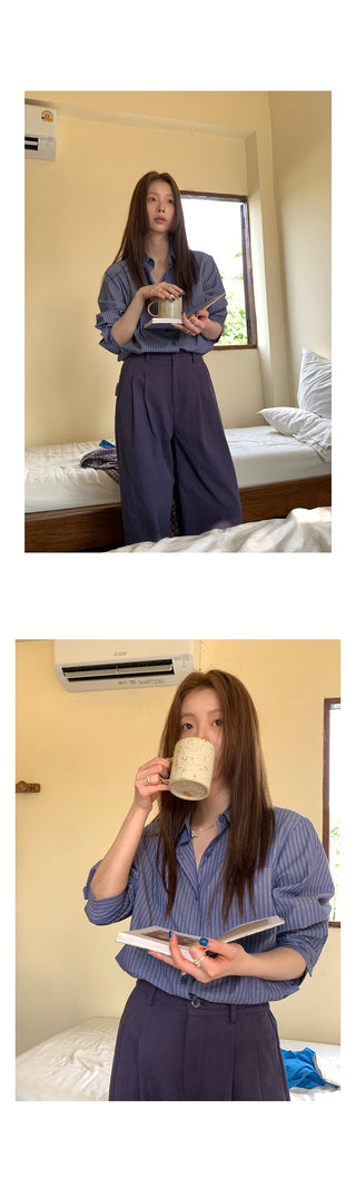 lazy striped  shirt