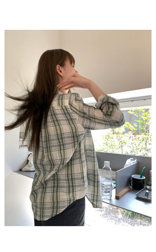 linen plaid  shirt