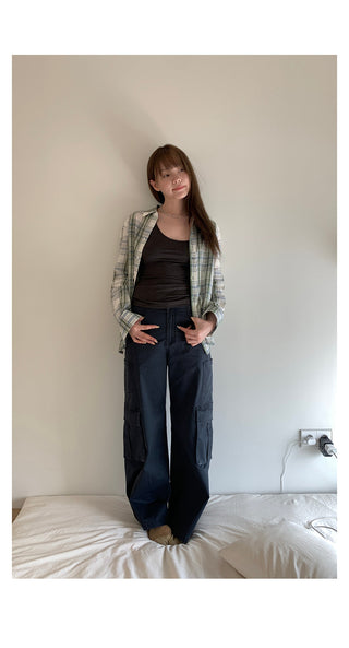 linen plaid  shirt