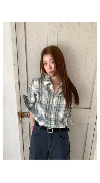 linen plaid  shirt