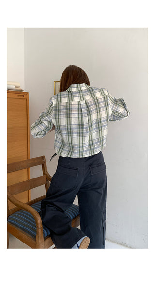 linen plaid  shirt