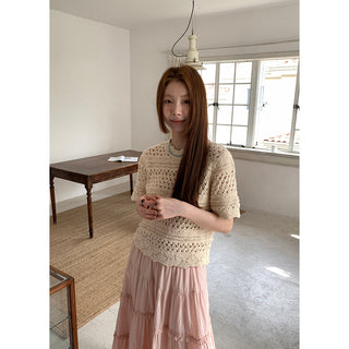 crocheted hollow  blouse