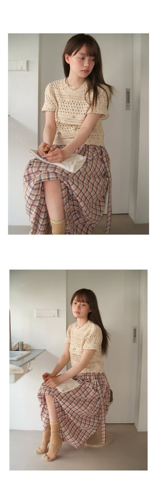 crocheted hollow  blouse