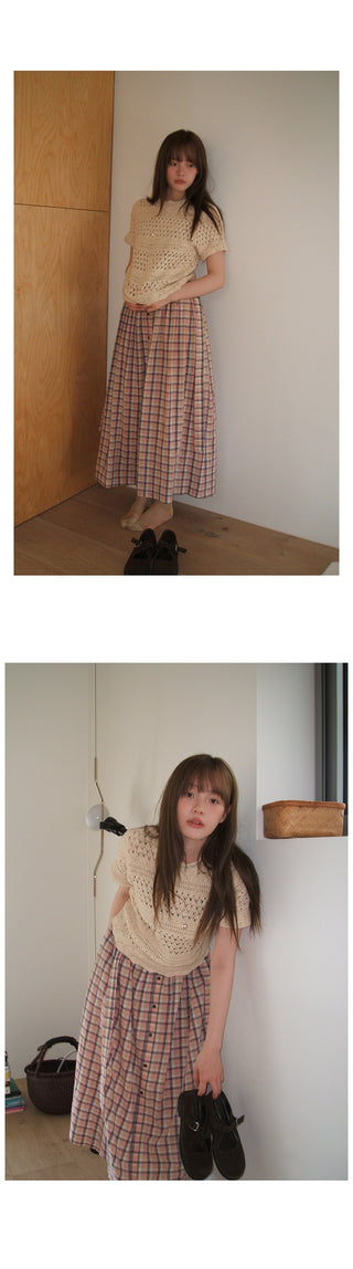 crocheted hollow  blouse