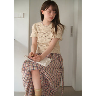 crocheted hollow  blouse
