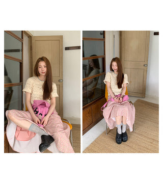crocheted hollow  blouse