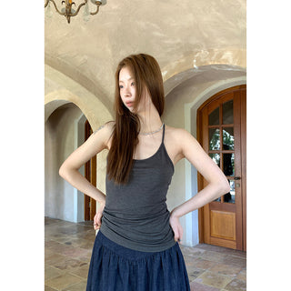 gray I-shaped  vest