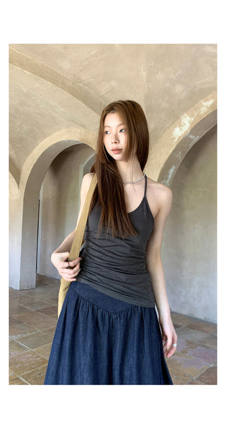gray I-shaped  vest