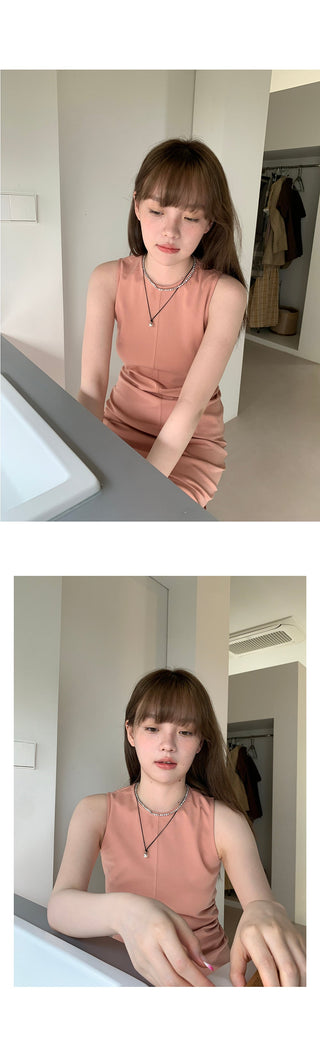 graceful solid  dress