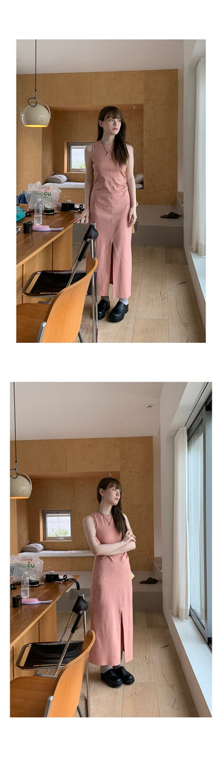 graceful solid  dress