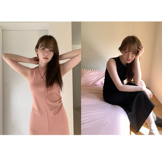 graceful solid  dress