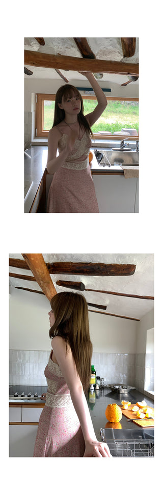 lace v-neck  dress