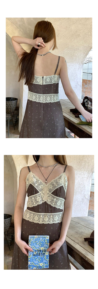 lace v-neck  dress