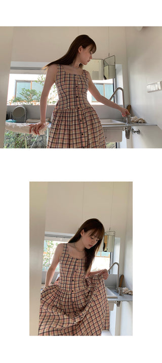square plaid  dress
