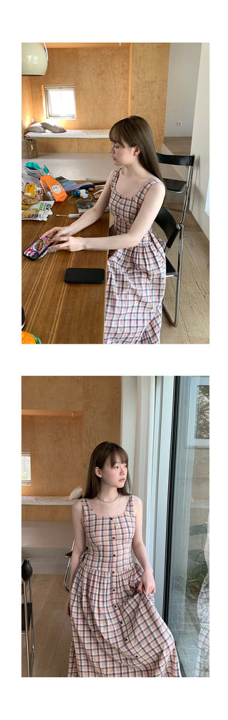 square plaid  dress