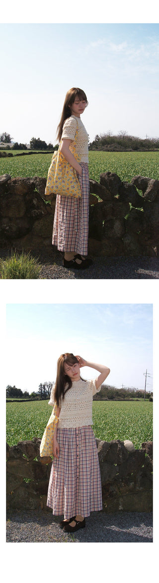 square plaid  dress