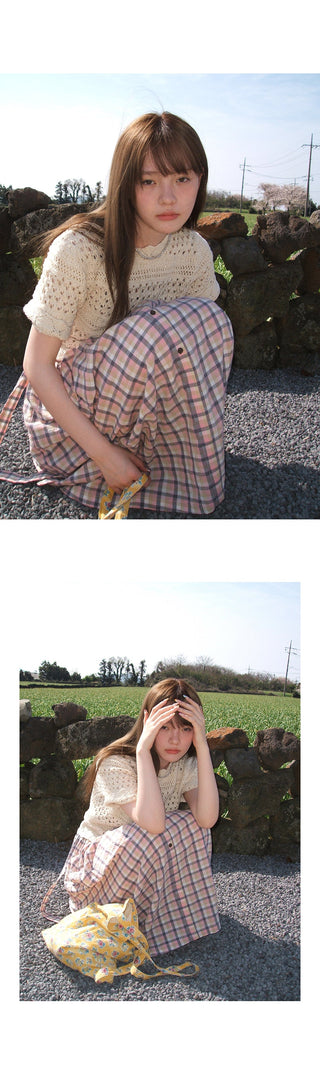 square plaid  dress