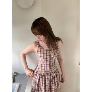 square plaid  dress