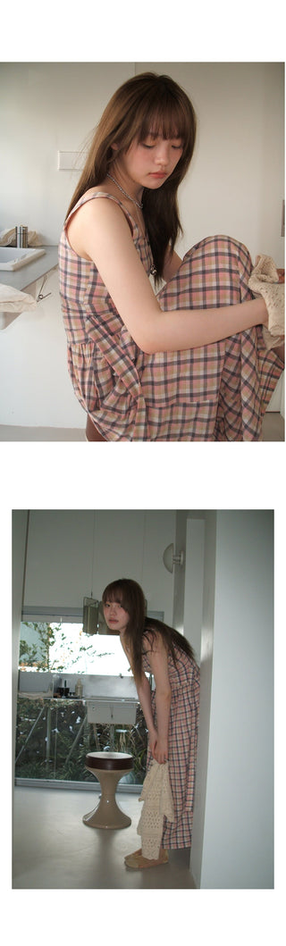 square plaid  dress
