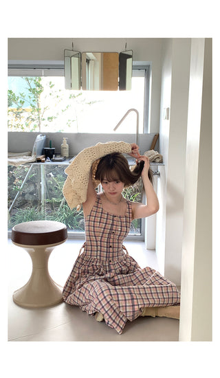 square plaid  dress