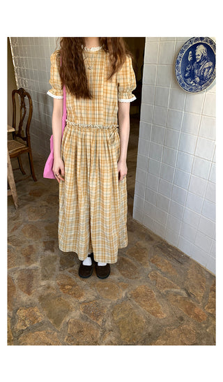 yellow grid  dress