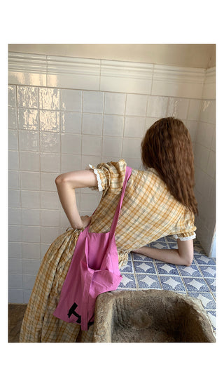 yellow grid  dress