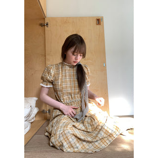 yellow grid  dress