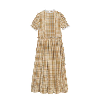 yellow grid  dress
