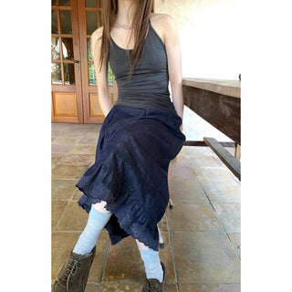 denim lace  dress