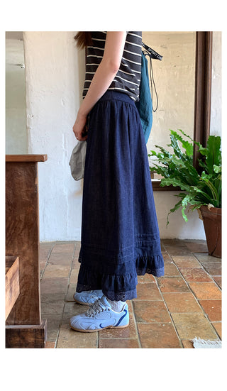 denim lace  dress