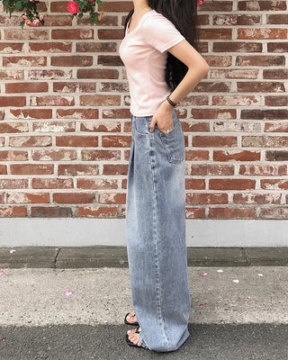 Daily Cover One-Pleat Denim Pants
