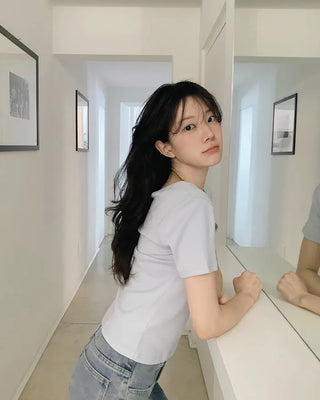 Square neck T-shirt