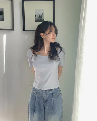 Square neck T-shirt