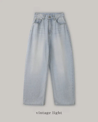 Real wide-leg denim pants