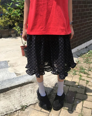 Frilled polka dot skirt