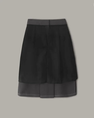 Front pleated midi skirt