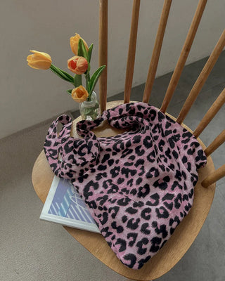Pink corduroy leopard eco bag