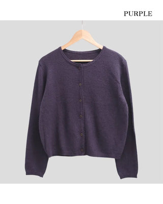 Wool round cardigan
